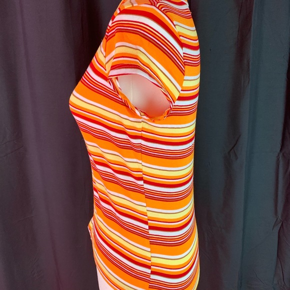 Weavers Girl orange and red striped tee size L - Picture 2 of 6